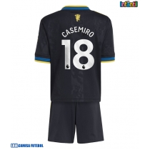Camisa de Futebol Manchester United Casemiro #18 Equipamento Alternativo Infantil 2025-26 Manga Curta (+ Calças curtas)